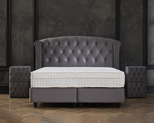 Opbergboxspring Aurora Velvet Antraciet 90x200