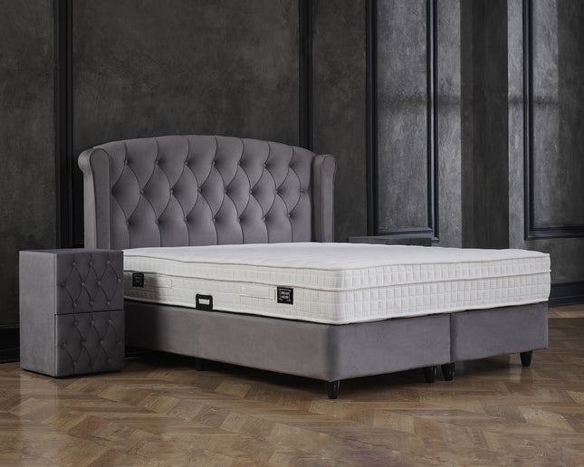 Opbergboxspring Aurora Velvet Antraciet 90x200