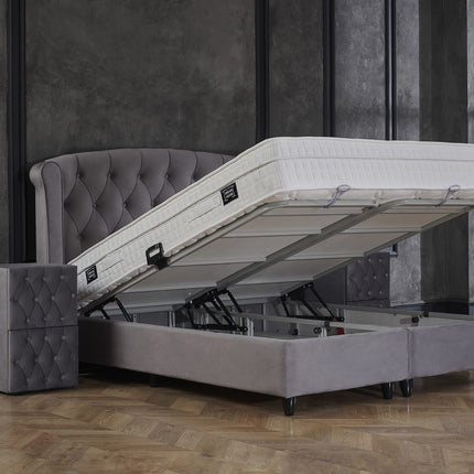 Opbergboxspring Aurora Velvet Antraciet 90x200