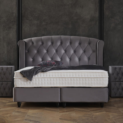 Opbergboxspring Aurora Velvet Antraciet 90x200