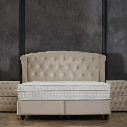 Opbergboxspring Aurora Velvet Beige 90x200