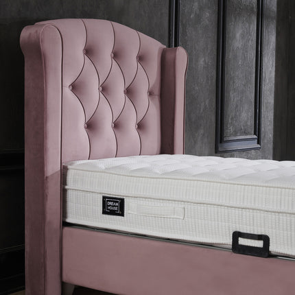 Opbergboxspring Aurora Velvet Roze 90x200
