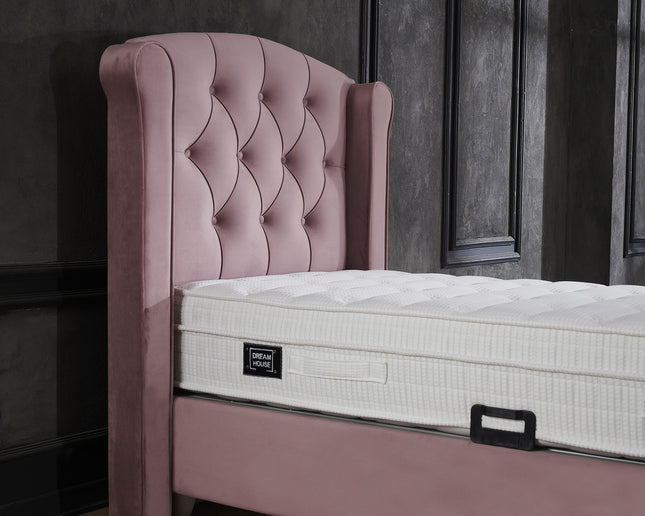 Opbergboxspring Aurora Velvet Roze 90x200