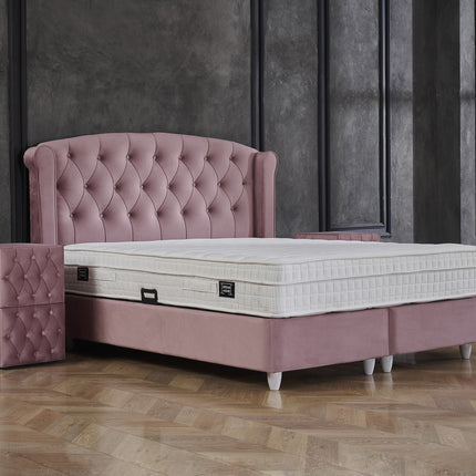 Opbergboxspring Aurora Velvet Roze 90x200