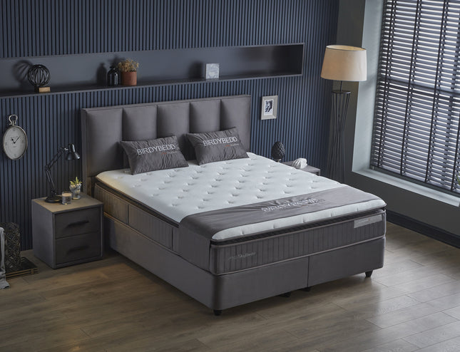 Opbergboxspring Birdybedd Antraciet 140x200