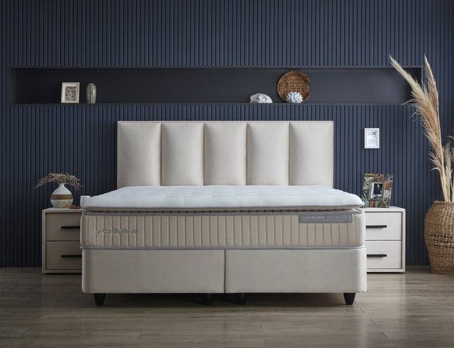 Opbergboxspring Birdybedd Beige 140x200