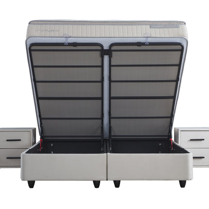 Opbergboxspring Birdybedd Beige 140x200