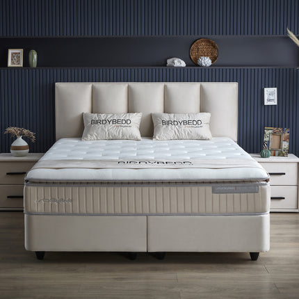 Opbergboxspring Birdybedd Beige 140x200