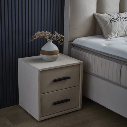 Opbergboxspring Birdybedd Beige 90x200 - Eenpersoons