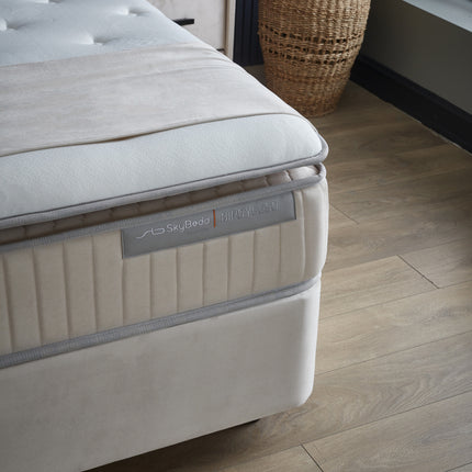 Opbergboxspring Birdybedd Beige 90x200 - Eenpersoons
