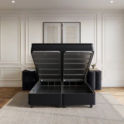 Opbergboxspring Blackpearl Antraciet 140x200
