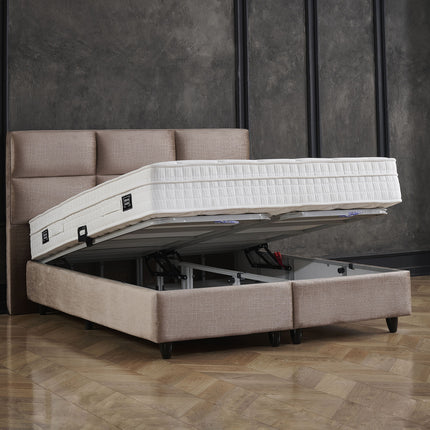 Opbergboxspring Mississippi Taupe 140x200