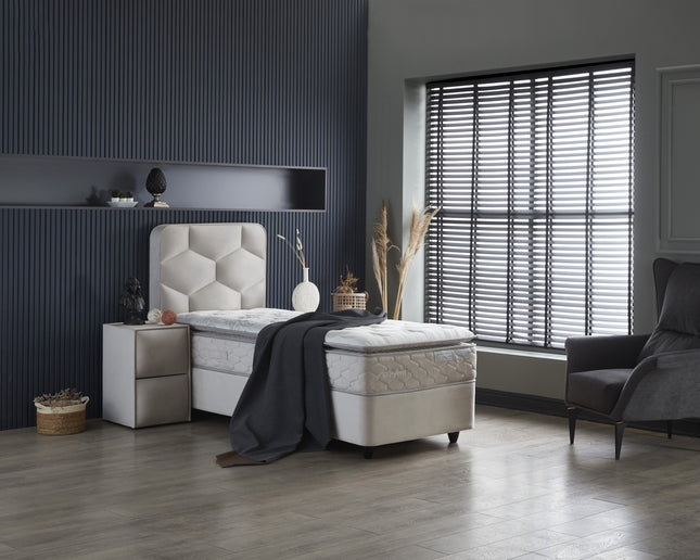 Opbergboxspring Dolcebedd Beige 90x200 - Eenpersoons