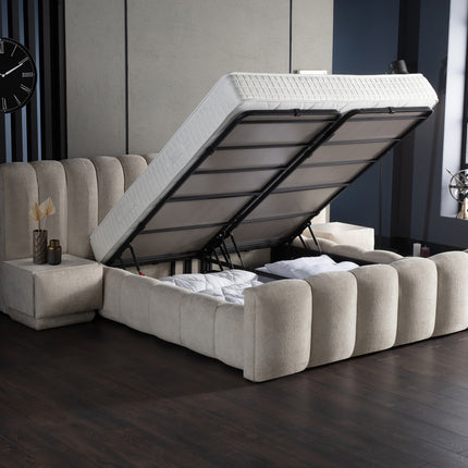 Opbergboxspring Iosbedd Beige 160x200