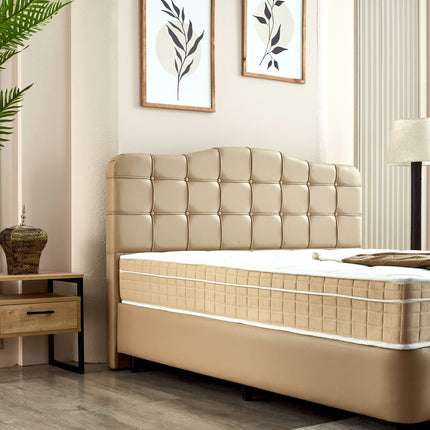 Opbergboxspring Marrakech Kunstleer Beige 160x200
