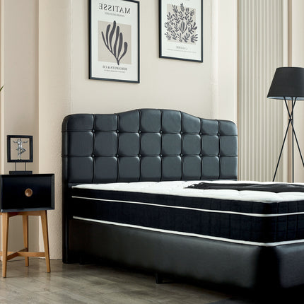 Opbergboxspring Marrakech Kunstleer Zwart 160x200