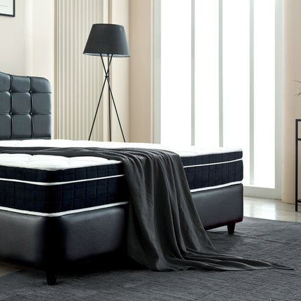 Opbergboxspring Marrakech Kunstleer Zwart 160x200