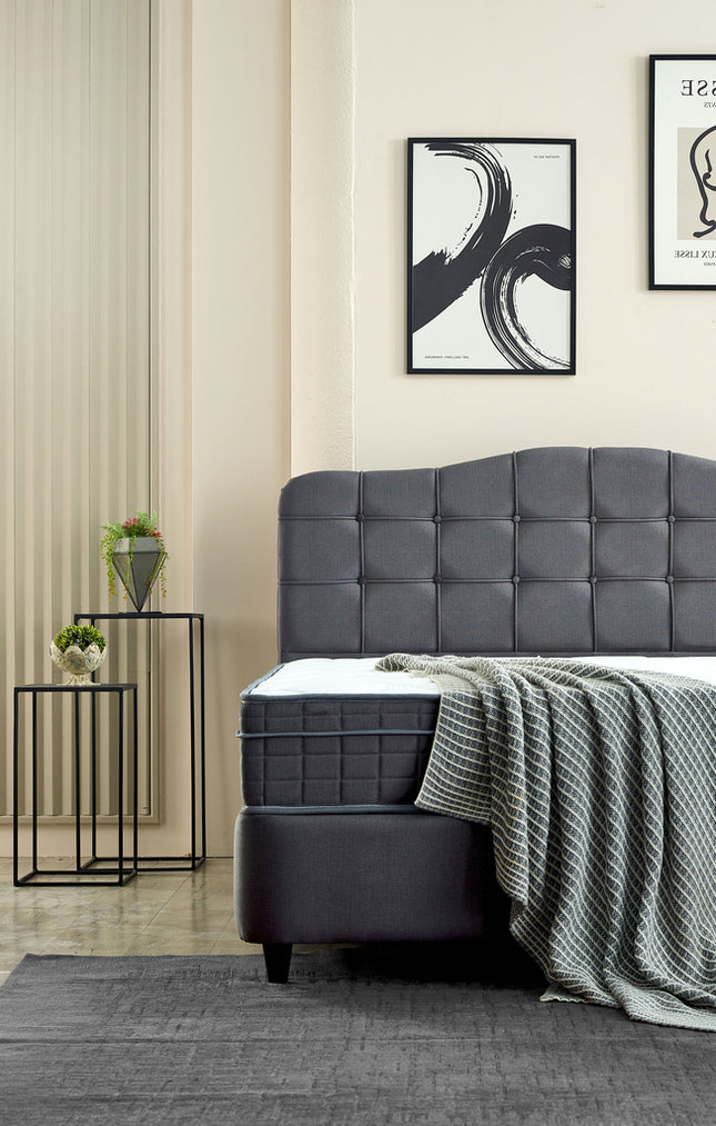 Opbergboxspring Marrakech Velvet Antraciet 160x200