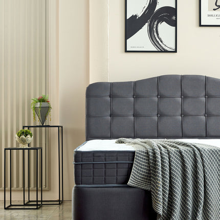 Opbergboxspring Marrakech Velvet Antraciet 180x200