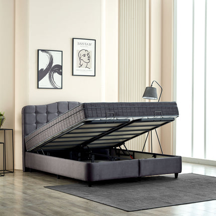 Opbergboxspring Marrakech Velvet Antraciet 180x200