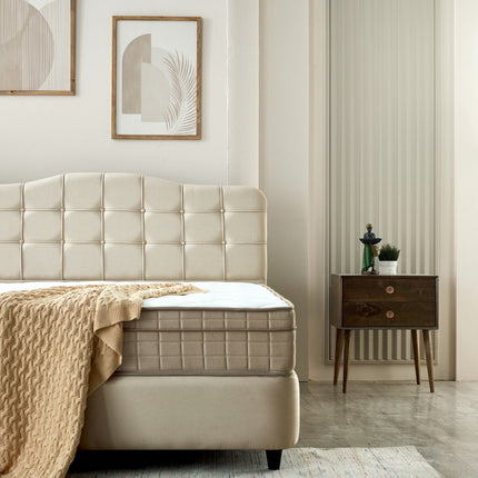 Opbergboxspring Marrakech Velvet Beige 160x200