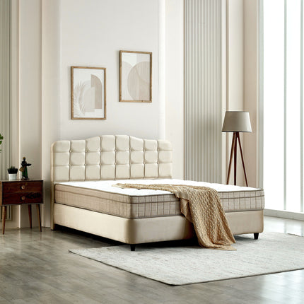 Opbergboxspring Marrakech Velvet Beige 160x200