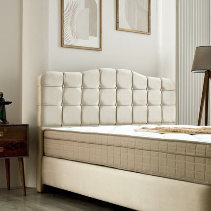 Opbergboxspring Marrakech Velvet Beige 160x200