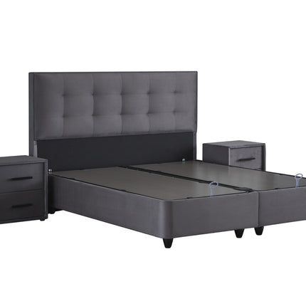 Opbergboxspring Modebedd Antraciet 140x200