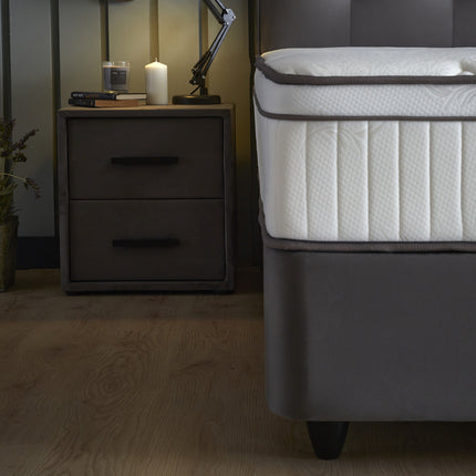 Opbergboxspring Modebedd Antraciet 90x200 - Eenpersoons