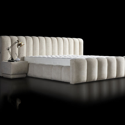 Opbergboxspring Modebedd Beige 140x200