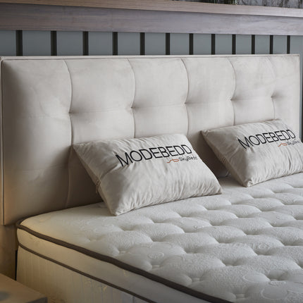Opbergboxspring Modebedd Beige 140x200