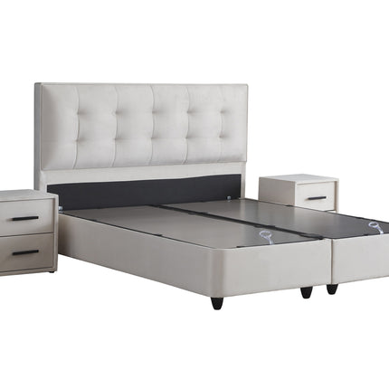 Opbergboxspring Modebedd Beige 140x200
