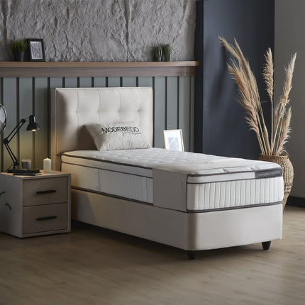Opbergboxspring Modebedd Beige 90x200 - Eenpersoons