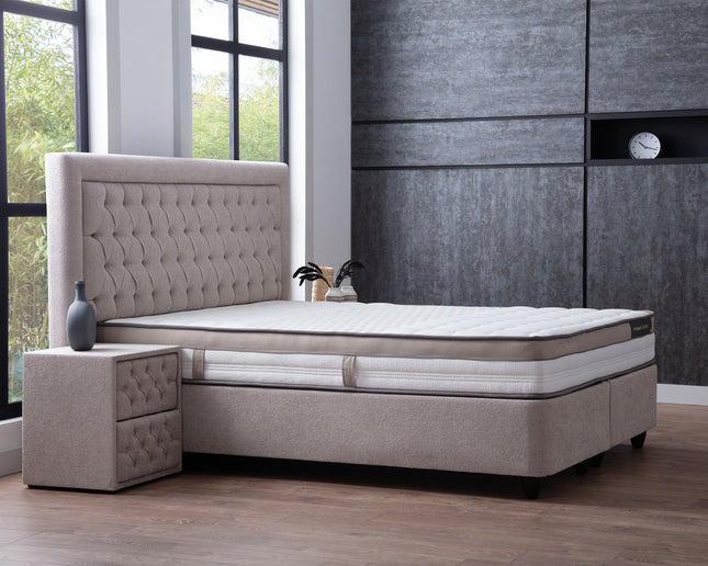 Opbergboxspring Oxybedd Beige 140x200