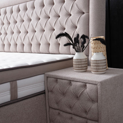 Opbergboxspring Oxybedd Beige 140x200