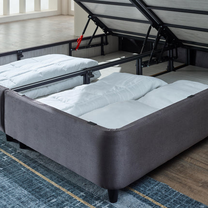 Opbergboxspring Rondo Velvet Antraciet 160x200