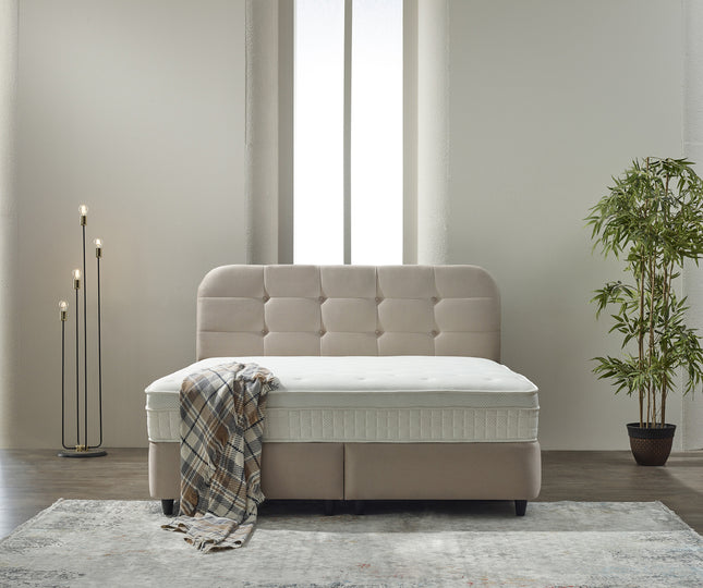 Opbergboxspring Rondo Velvet Beige 140x200