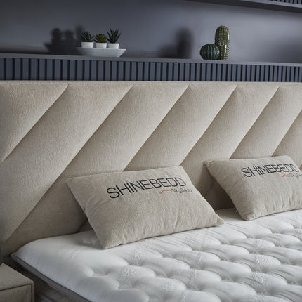 Opbergboxspring Shinebedd Beige 140x200