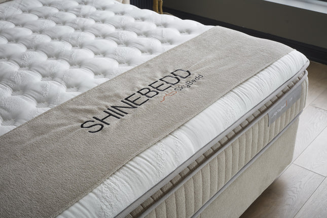 Opbergboxspring Shinebedd Beige 90x200 - Eenpersoons