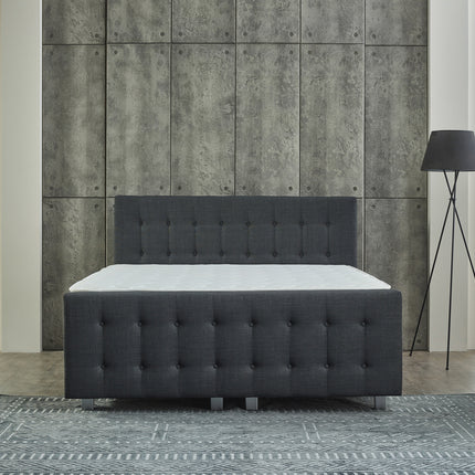Opbergboxspring Shurgard Antraciet 180x200 - Met voetbord