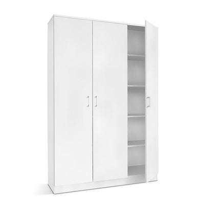 Opbergkast 'Ray' 3 deuren en 4 legplanken Wit (2c)