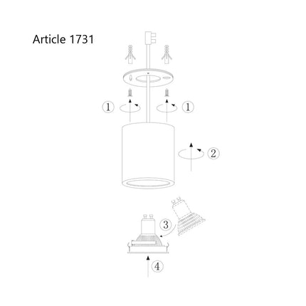 Opbouwspot Pélite spot 1731ZW Zwart