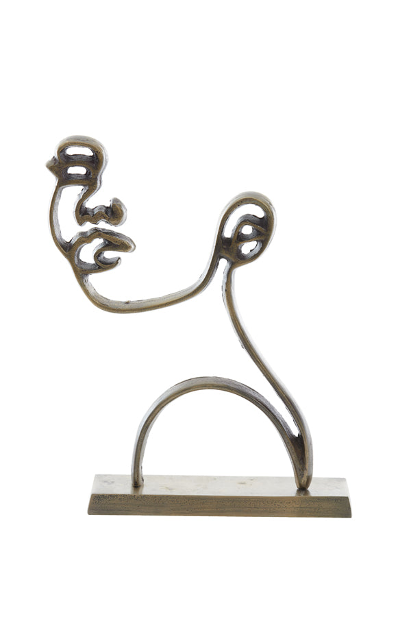 Ornament op voet Face - Antiek Brons - 28x8x38cm