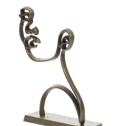 Ornament op voet Face - Antiek Brons - 28x8x38cm
