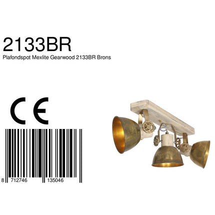 Plafondlamp Gearwood 2133BR Brons