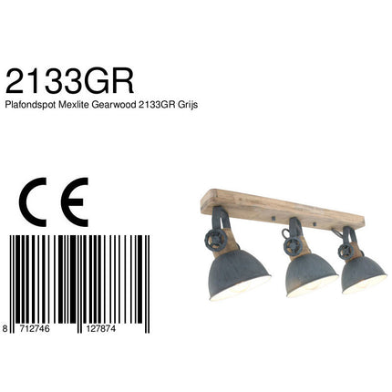 Plafondlamp Gearwood 2133GR Grijs