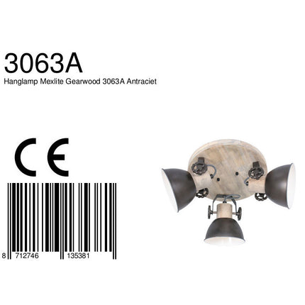 Plafondlamp Gearwood 3063A Antraciet