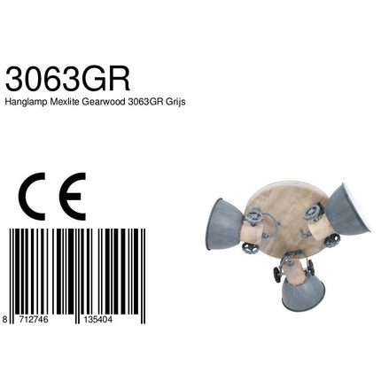 Plafondlamp Gearwood 3063GR Grijs