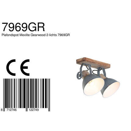 Plafondlamp Gearwood 7969GR Grijs