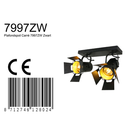 Plafondspot Carré 7997ZW Zwart